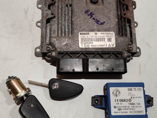 204851 Alfa Romeo 156 2003-2005 1,9 16v Diesel motorvezérlő szett 0281011425, 55188529
