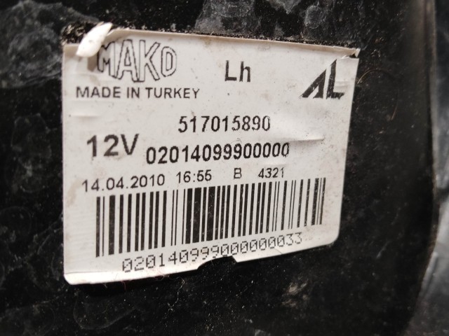 205014 Fiat Grande Punto 2005-2009 bal hátsó lámpa, izzófoglalat nélkűl 51807413