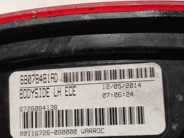 205101 Fiat Freemont 2011-2015 bal hátsó kűlső lámpa 68078481AD