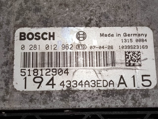 Fiat Croma  2005-2010 1,9 16v Diesel motorvezérlő, Bosch 0281012962 , 51806274