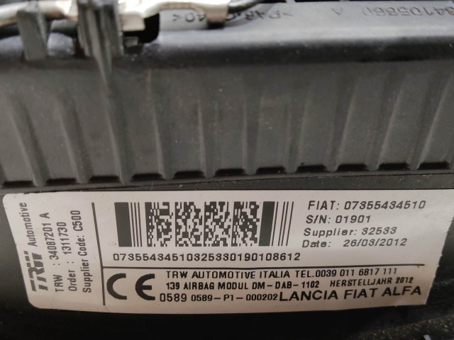Fiat Panda III. 2012-2024 2012 Légzsák használt  lila Kormánylégzsák 