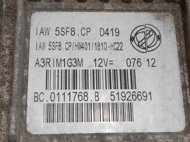 205944 Fiat Panda III. 2012-2016 1,2 8v benzin motorvezérlő szett 51926691