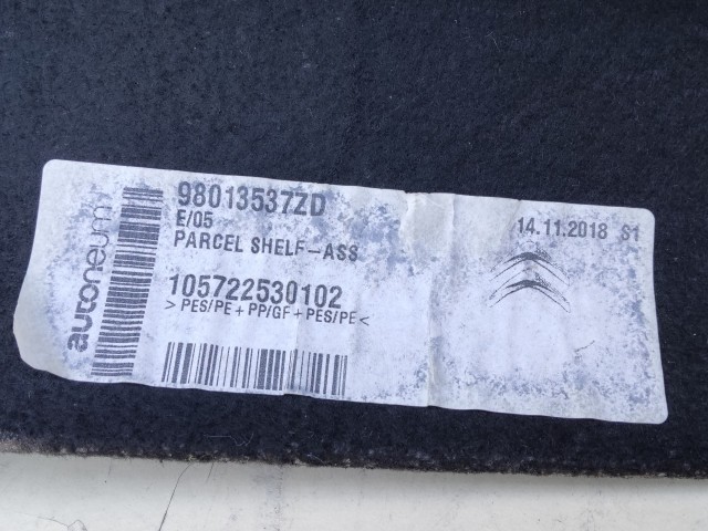 206707 Citroen C4 CACTUS 2018- kalaptartó 98013537ZD