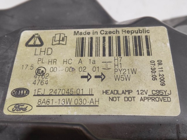 208033 Ford Fiesta 2008-2013 bal első fényszóró 8A61-13W030AH