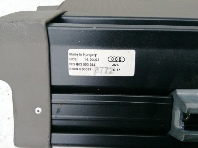 210807 Audi A4 B6 2000-2004 kalaptartó (csomagtér roló) 8E986355335J