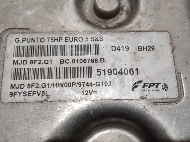 208143 Fiat Grande Punto 2005-2009 1,3 16v Diesel Euro 5 motorvezérlő szett 51904061, 51869094