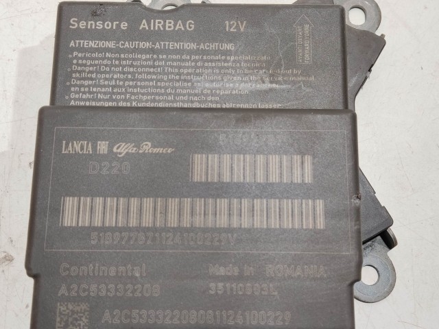 Fiat Nouva Punto 2012-2013 Légzsák indító elektronika 51897787