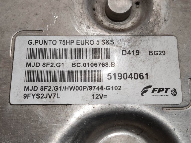 208227 Fiat Grande Punto 2005-2009 1,3 16v Diesel Euro 5 motorvezérlő szett 51904061, 51869094