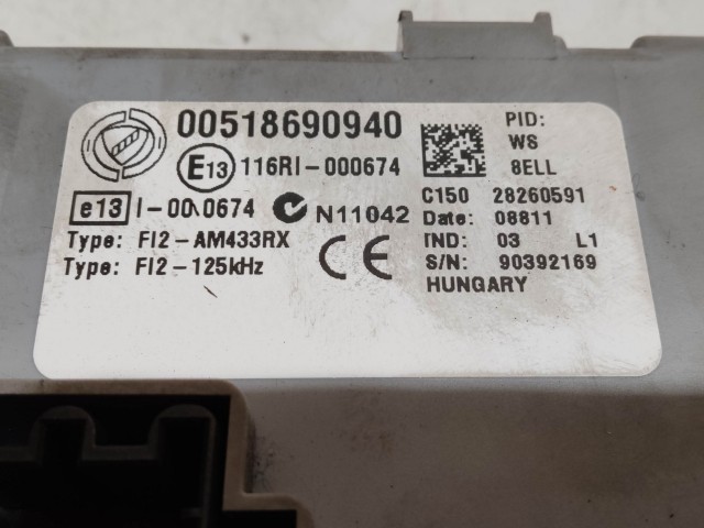 208242 Fiat Grande Punto 1,3 16v Diesel 75Le Euro 5 motorvezérlő 51892322 , 51869040