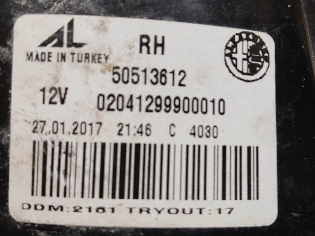 208466 Alfa Romeo Giulietta jobb hátsó külső lámpa 50513612