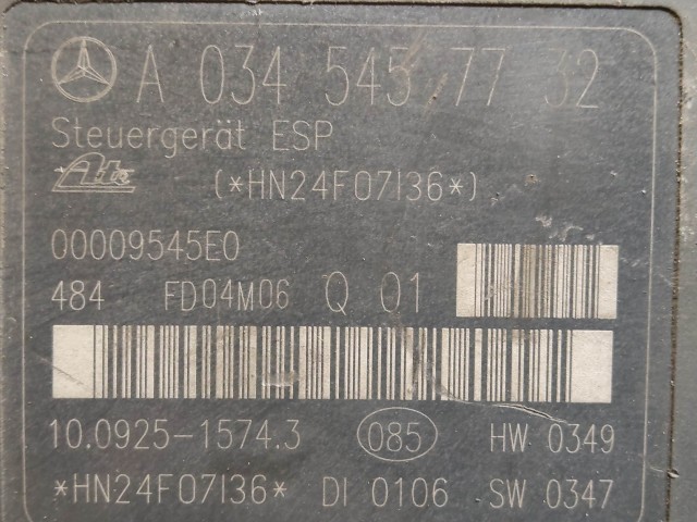 Mercedes Benz C-Class W203, CLK C209 Abs 10.0925-1574.3 , A0054312912Q001