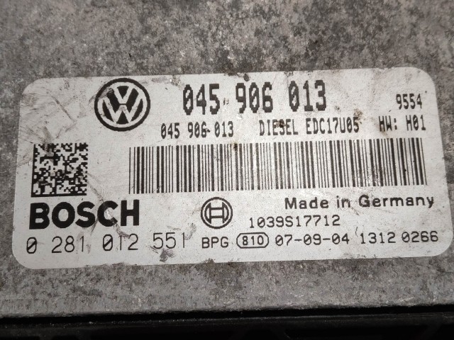 Volkswagen Polo 9N 1,4 Diesel motorvezérlő, Bosch 0281012551 , 045906013