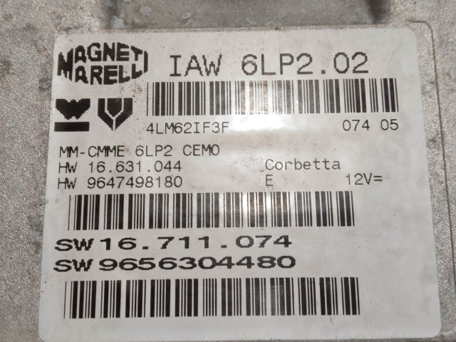 Peugeot 206 motorvezérlő SW9656304480 , 9647498180