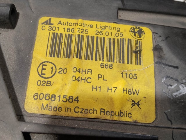 209592 Alfa Romeo GT 2003-2010 bal első fényszóró 60681584