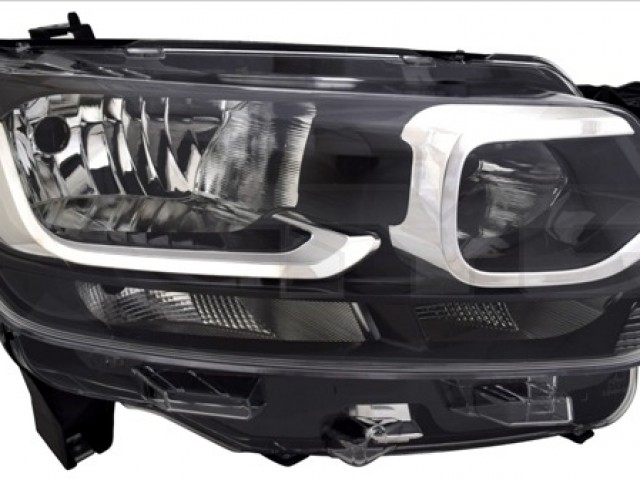 Citroen Berlingo 2018-2024, Fiat Doblo V. 2022- utángyártott új jobb első fényszóró H7/H1 króm házas Tgk. (motorral) TYC