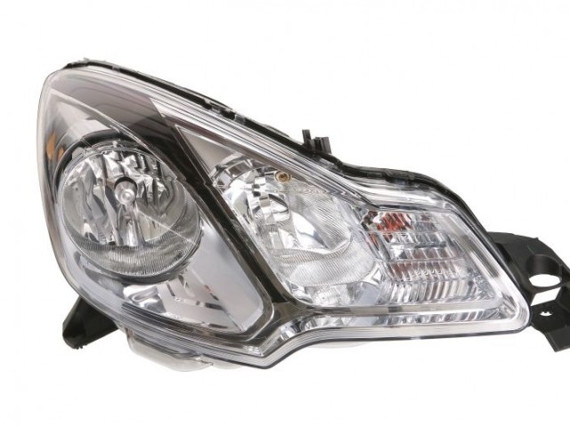 Citroen C3 2013-2016  H7/H1utángyártott új jobb első fényszóró fekete házas (motorral) DEPO
