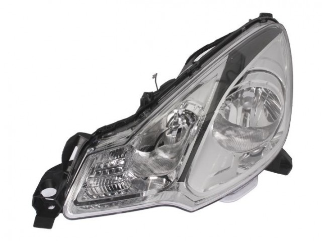 Citroen C3 2013-2016, DS3 utángyártott új bal első fényszóró H1/H7 fekete h. (motorral)  TYC