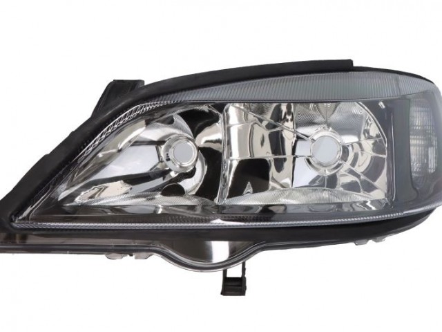 Opel Astra G 1998-2004 utángyártott új bal első fényszóró H7/HB3 fekete házas (motoros) TYC