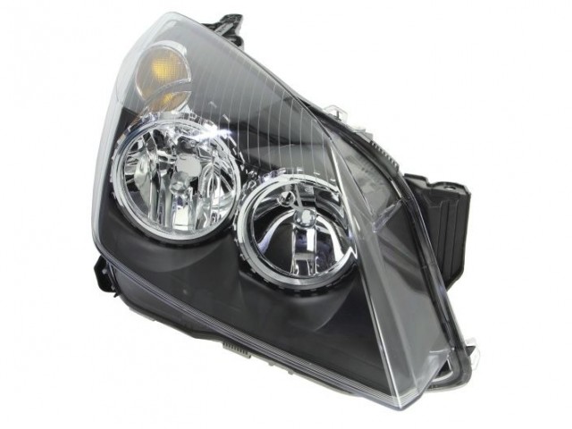 Opel Astra H 2004-2014 utángyártott új jobb első fényszóró H7/H1 fekete házas (motorral) TYC