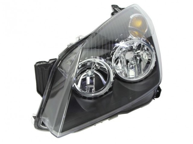 Opel Astra H 2004-2014 utángyártott új bal első fényszóró H7/H1fekete házas (motorral) TYC