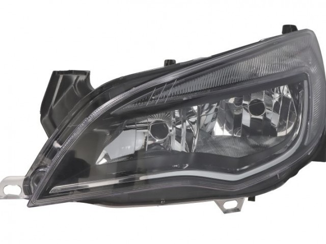 Opel Astra J 2012-2020 utángyártott új bal első fényszóró 2H7 fek.h.króm ker. (motorral) TYC