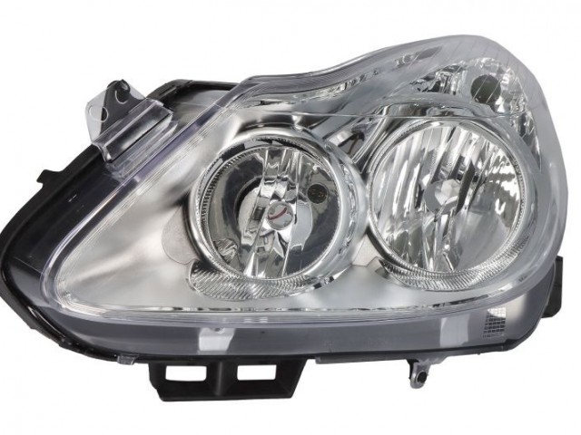 Opel Corsa D 2006-2011 utángyártott új bal első fényszóró H7/H1 króm házas (motoros) TYC