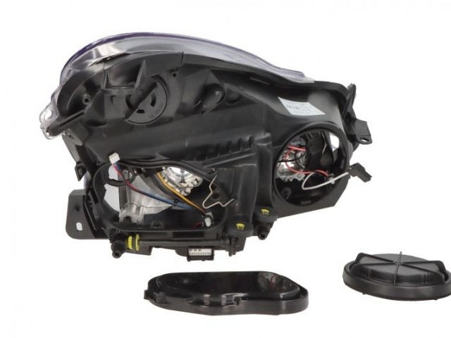 Opel Corsa D 2006-2011 utángyártott új bal első fényszóró H7/H1 króm házas (motoros) TYC