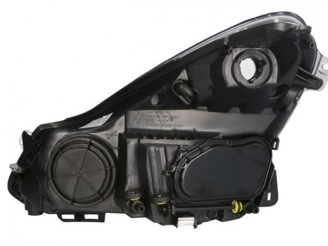 Opel Corsa D 2006-2011 utángyártott új jobb első fényszóró H7/H1 fekete házas (motoros) TYC