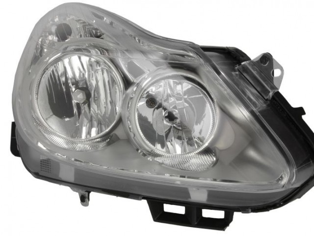 Opel Corsa D 2006-2011 utángyártott új jobb első fényszóró H7/H1 króm házas (motorral) TYC
