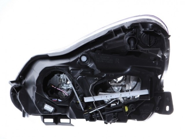 Opel Corsa D 2011-2014 utángyártott új jobb első fényszóró H7/H1+nappalifény króm h. (motorral) TYC