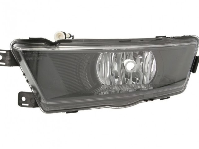 Skoda Rapid utángyártott új bal első ködlámpa H8 fekete, +stat.kanyarkövető TYC