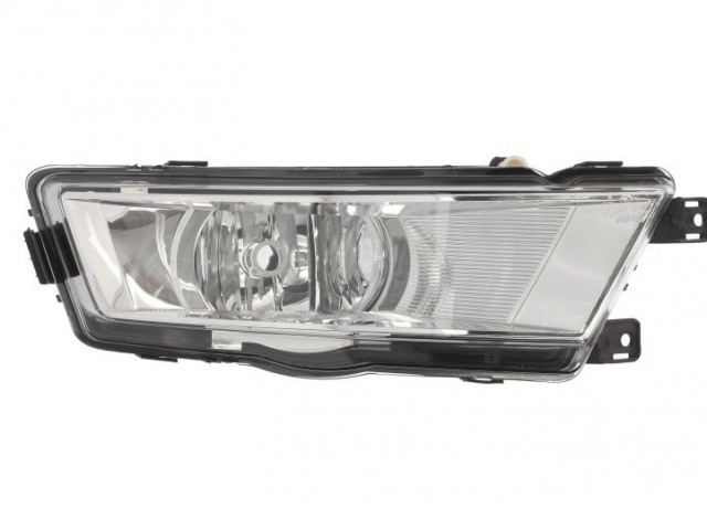 Skoda Rapid utángyártott új jobb első ködlámpa H8 króm, +stat.kanyarkövető TYC