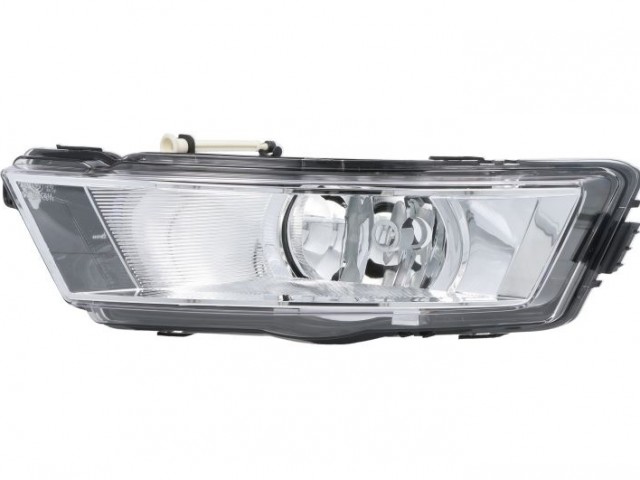 Skoda Rapid utángyártott új bal első ködlámpa H8 króm, +stat.kanyarkövető TYC