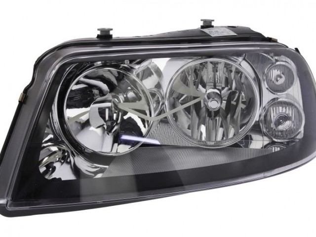 Seat Alhambra, Volkswagen Sharan 1996-2010 utángyártott új bal első fényszóró H1/H7 fekete házas (motorral) TYC