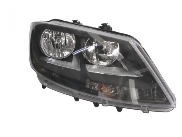 Seat Alhambra 2010-2015 utángyártott új jobb első fényszóró H7/H15 fekete házas (motorral) DEPO