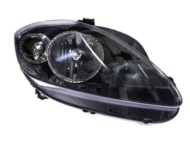 Seat Altea 5P, Leon 2009-2015 utángyártott új jobb első fényszóró H7/H1 fekete házas (motoros) TYC