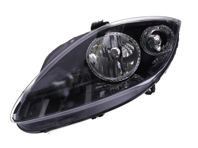 Seat Altea 5P, Leon 2009-  utángyártott új bal első fényszóró H7/H1 fekete házas (motoros) TYC