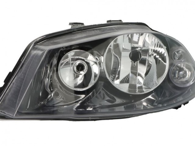 Seat Cordoba,Ibiza  2006-2009 utángyártott új bal első fényszóró H3/H7 fekete házas (motoros) TYC