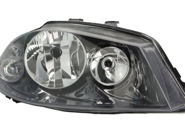 Seat Cordoba, Ibiza 2006-2008 utángyártott új jobb első fényszóró H3/H7 fekete házas (motoros) TYC