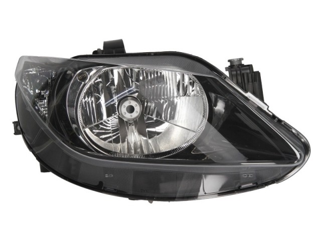 Seat Ibiza 6J 2008-2012 utángyártott új jobb első fényszóró H4  fekete házas (motoros) TYC