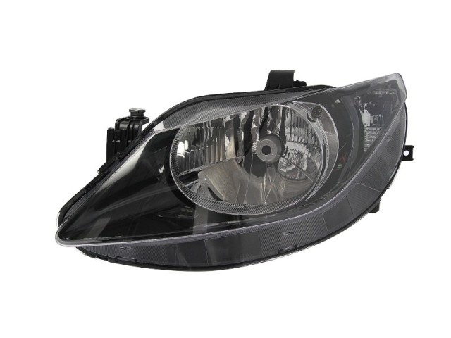 Seat Ibiza 6J 2008-2012 utángyártott új bal első fényszóró  H4 fekete házas (motoros) TYC