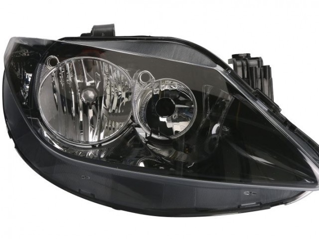 Seat Ibiza 6J 2008-2012 utángyártott új jobb első fényszóró 2H7 fekete házas (motoros) TYC