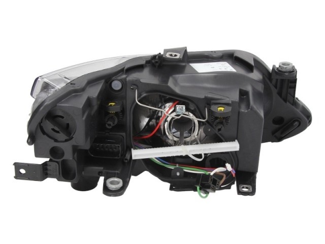 Seat Ibiza 5P 2012-2015 utángyártott új bal első fényszóró H4 fekete házas (motoros) TYC