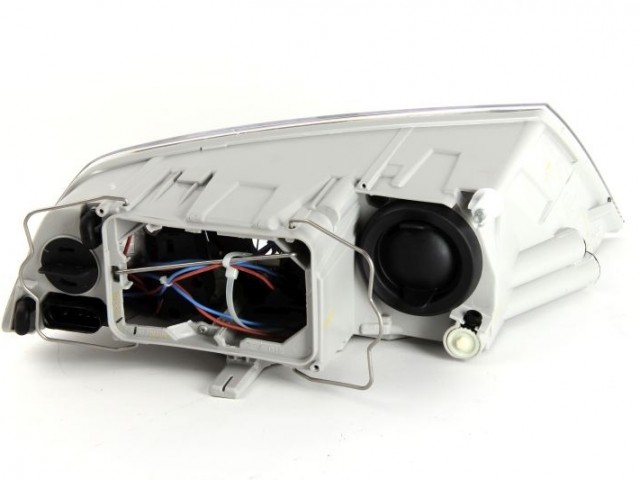 Skoda Octavia II. 2004-2008 utángyártott új bal első fényszóró H7/H1 króm házas motorral DEPO