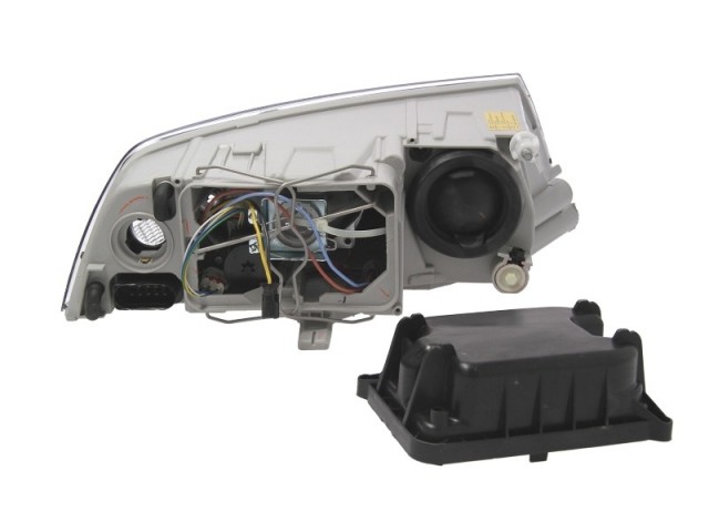 Skoda Octavia II. 2004-2008 utángyártott új bal első fényszóró XENON D1S/H1fekete ház (motorral) DEPO