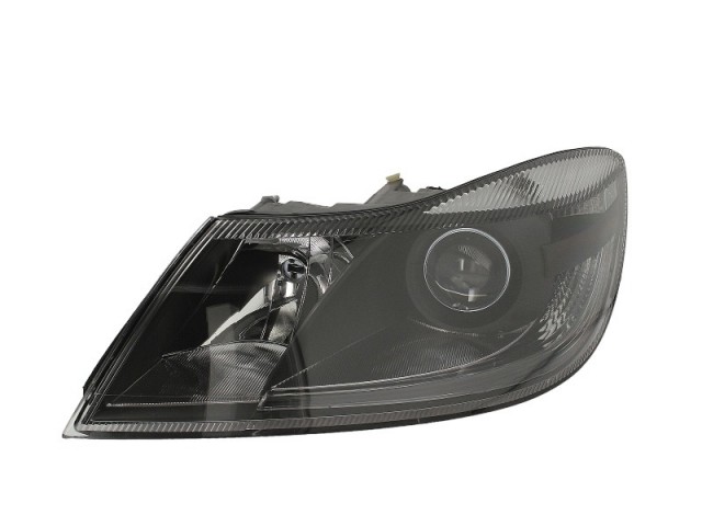 Skoda Octavia II. 2009-2013 utángyártott új bal első fényszóró H1/H7 fek.h. Octavia logo nélk(motorral)