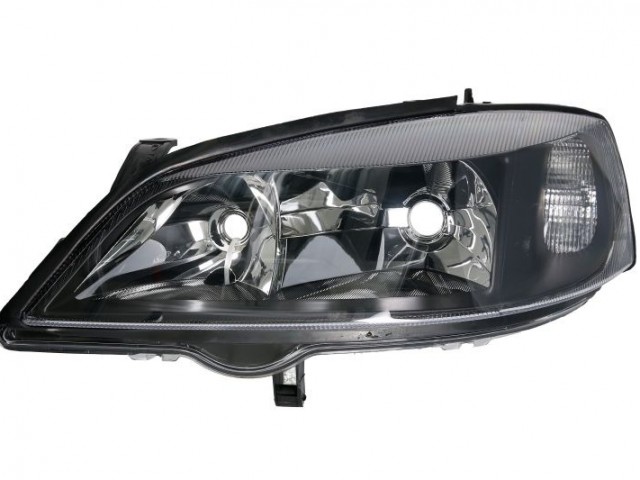 Opel Astra G 1998-2004 utángyártott új bal első fényszóró H7/HB3 (full fekete design) TYC