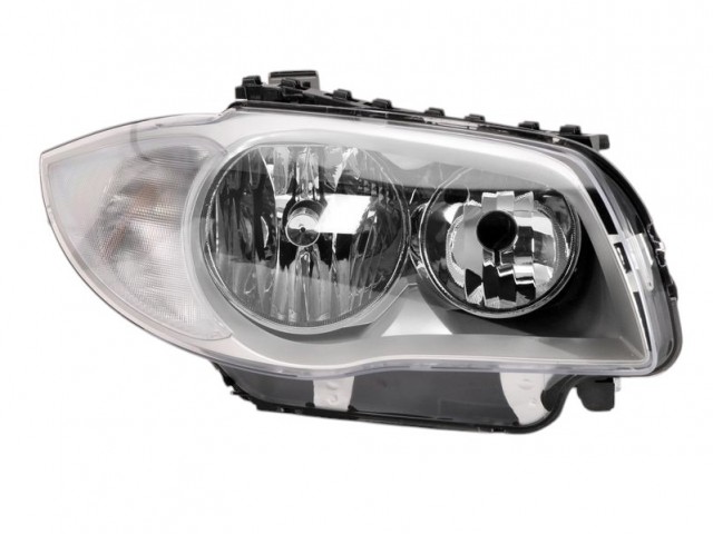 BMW 1 (E87) 2004-2007 utángyártott új jobb első fényszóró 2H7 króm házas (motoros) TYC