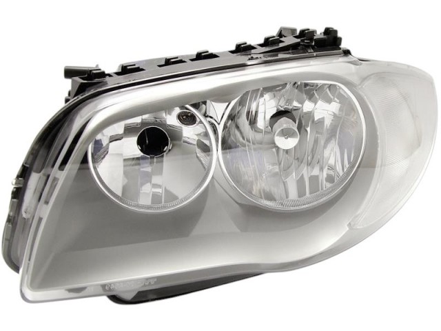 BMW 1 (E87) 2004-2007 utángyártott új bal első fényszóró 2H7 króm házas (motoros) DEPO