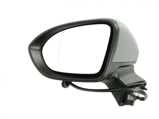 Opel Astra K 2015-2019 utángyártott új bal oldali visszapillantó tükör, fűthető, elektromossan állítható, fényezhető 5 vezetékes